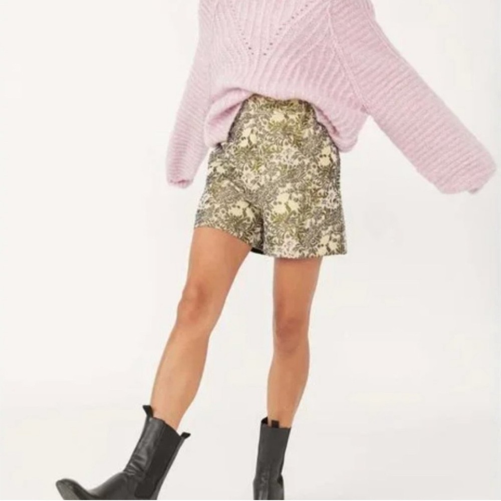 Free People Shine Like A Shorty Short Jacquard in Gold Combo Size M
